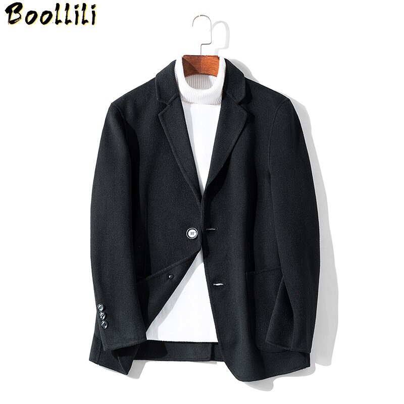 Boollili 봄 가을 모직 코트 남성 짧은 양면 남성 자켓 2020 한국 남성 코트 및 자켓 casco Masculino